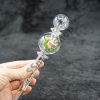 Fancy Design 7 inches Dual Bubble Oil Burner Glass Pipe