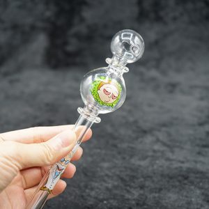 Fancy Design 7 inches Dual Bubble Oil Burner Glass Pipe