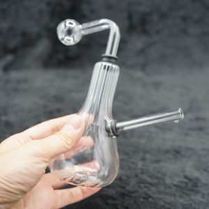 Fancy Tube Glass Oil Burner Bubbler 6 inches