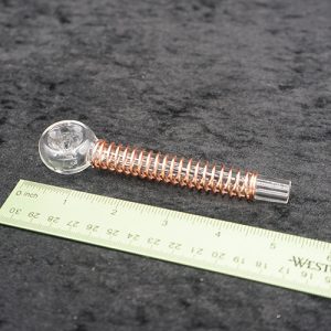 Spring Handle Clear Glass Pipe 5 inches