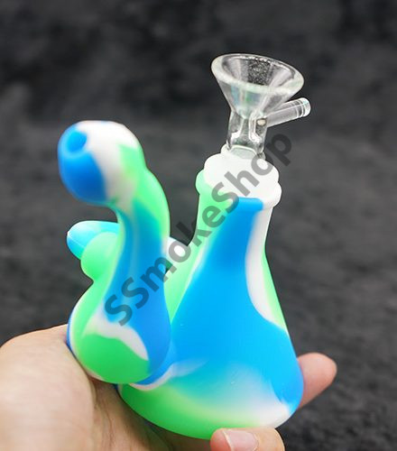 Silicon Loop Bubbler Oil Rig with Banger