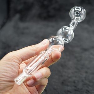 Triple Bubble Oil Burner Glass Pipe With Filter 7 inches