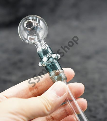 Fancy Color Neck Design Glass 5inches Oil Burner Pipe