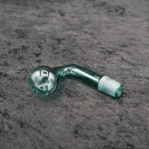 Glass Teal Color Bent Oil Burner 19mm