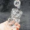 Oil Burner Bubbler Bear Design Clear Glass 6 inches
