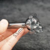 Gray Glass Oil Burner Pipe Skull Design 5 inches