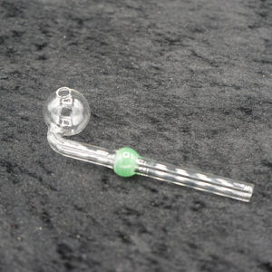 Bent Oil Burner Color Bubble Stem Glass Pipe 5.5 inches