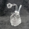 Oil Burner Bubbler 6 Inches Owl Design Clear Glass 14mm