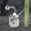 Oil Burner Bubbler 6 Inches Owl Design Clear Glass 14mm