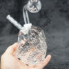 Oil Burner Bubbler 6 Inches Owl Design Clear Glass 14mm