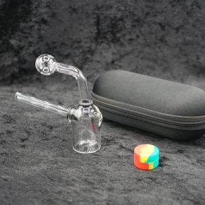 Glass Oil Burner Pipe Silicon Jar Set