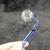 Bent Oil Burner Glass Pipe Color Stem 5 inches