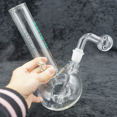 Glass Oil Burner Water Pipe Bubbler Clear 14mm 9 inches