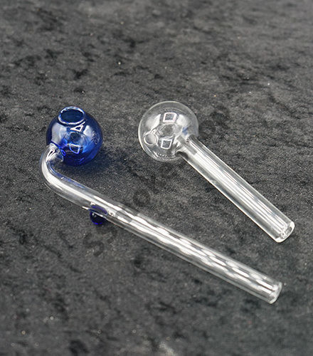 Glass Oil Burner Pipe Clear And Color Head Bent Set