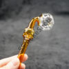 Color Tube Oil Burner Glass Pipe Skull Bent Design 6 inches