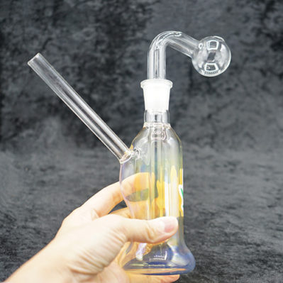 Color Change Glass Oil Burner Bubbler Pipe Design 9 inches