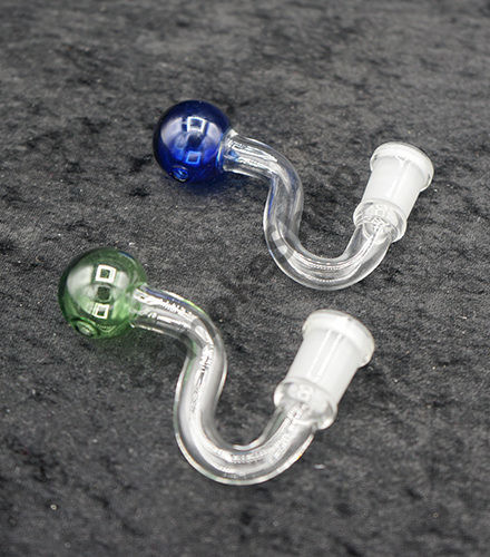 Set of 2 Green and Blue Oil Burner Glass Oil Burner Pipe 14mm Female