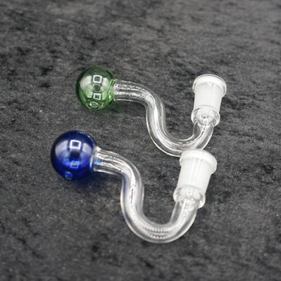 Set of 2 Green and Blue Oil Burner Glass Oil Burner Pipe 14mm Female