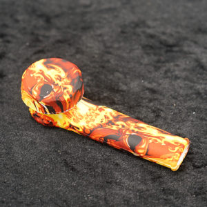 Silicone Pipe with Metal Bowl and Cap 3.5 inches