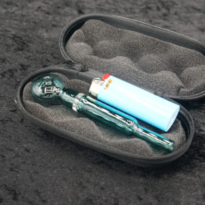Glass Oil Burner Pipe w Lighter Case Set