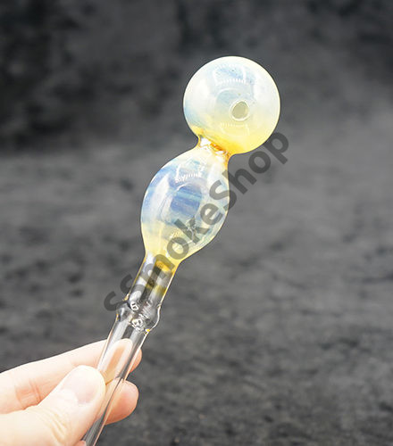 Color Change Two Bubbles Glass Oil Burner Pipe 8 inches