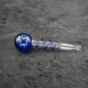 Color Head Coil Stem Oil Burner Glass Pipe 4 inches