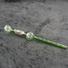 Color 8 inches Dual Bubble Oil Burner Glass Pipe with Design Sticker