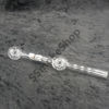 Color 8 inches Dual Bubble Oil Burner Glass Pipe with Design Sticker