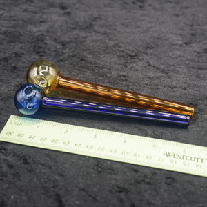 Amber and Blue Color Oil Burner Glass Pipe Set 6 inches