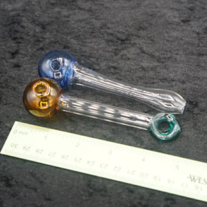 Blue and Amber Color Thick Glass Oil Burner Glass Pipe Set