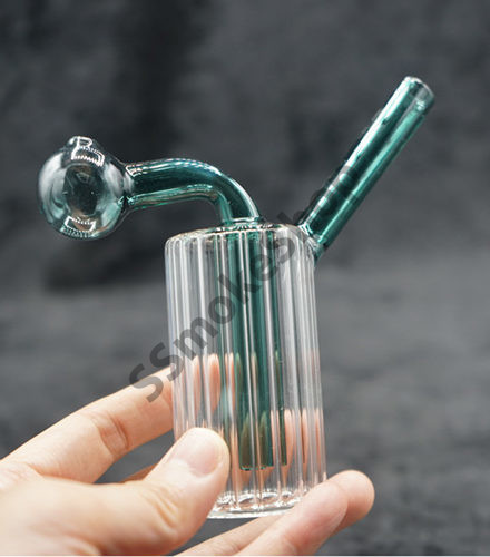Color Stem Fancy Body Oil Burner Bubbler Glass Pipe 5 inches