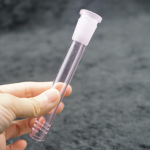 Pink Color Low Profile 14mm 18mm Glass Downstem - 4"