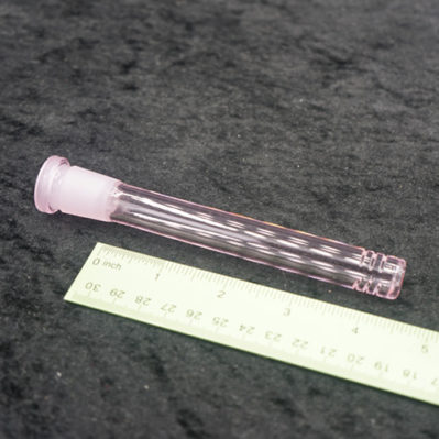 Pink Color Low Profile 14mm 18mm Glass Downstem - 4.5"
