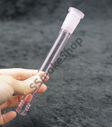 Pink Color Low Profile 14mm 18mm Glass Downstem - 5"