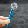Glass Oil Burner Pipe Color Stem Clear Head 4 inches