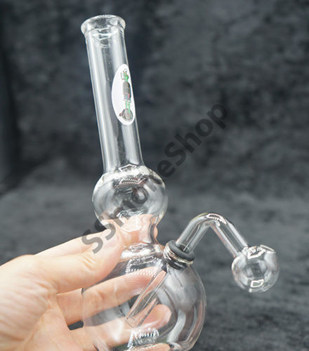 Oil Burner Bubbler Pipe Glass Dual Bubble 7 inches