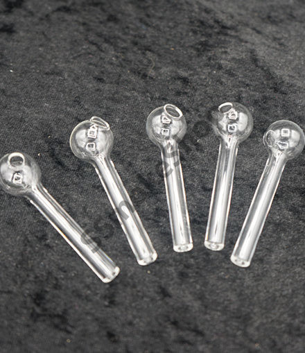 Set of 5 Glass Oil Burner Pipe Clear 2.5 inches Mini