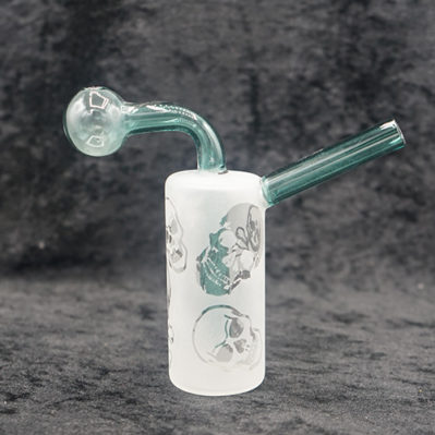 Glass Oil Burner Bubbler Frost Body Color Stem Design