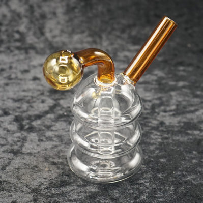 Glass Oil burner bubbler one piece design color burner 4"