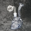 Glass Skull design Oil burner bubbler pipe glass on glass 6"