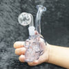 Glass Skull design Oil burner bubbler pipe glass on glass 6"