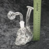 Clear Glass Skull design Oil burner bubbler pipe glass on glass 6"
