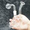 Clear Glass Skull design Oil burner bubbler pipe glass on glass 6"