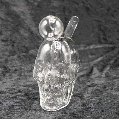 Glass Double Sides Skull Design Oil Burner Bubbler - Image 5