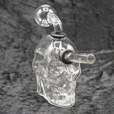 Glass Double Sides Skull Design Oil Burner Bubbler - Image 4
