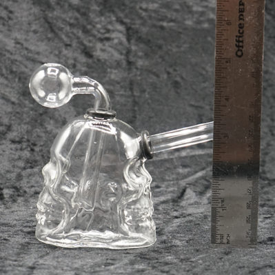 Glass Double Sides Skull Design Oil Burner Bubbler - Image 3