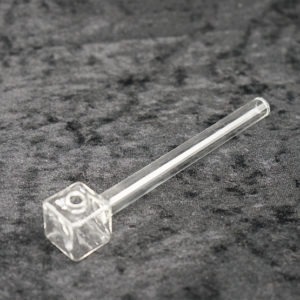 Glass Oil Burner Pipe cube head design 4 inches