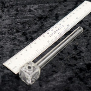 Glass Oil Burner Pipe cube head design 4 inches