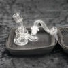 Mini 10mm glass oil burner bubbler with carry case