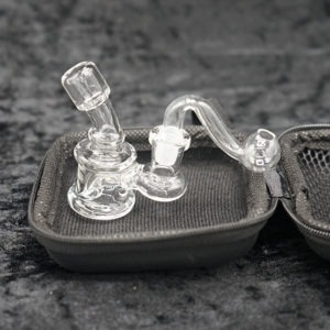Mini 10mm glass oil burner bubbler with carry case